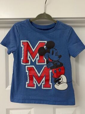 Mickey Mouse Disney Blue Tee with Red Letters | Size 3T